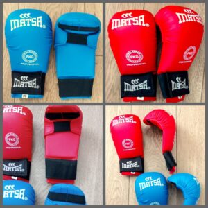 Красные накладки для карате MATSA из PU, размеры S-XL