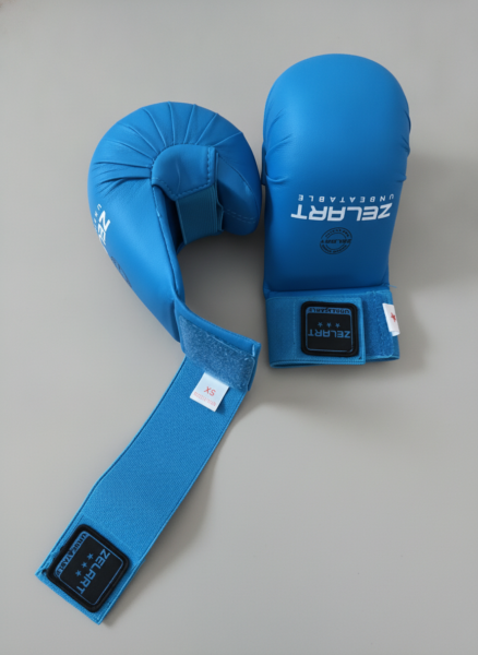 Накладки, перчатки для карате Zelart-50, размеры XS-L, синие