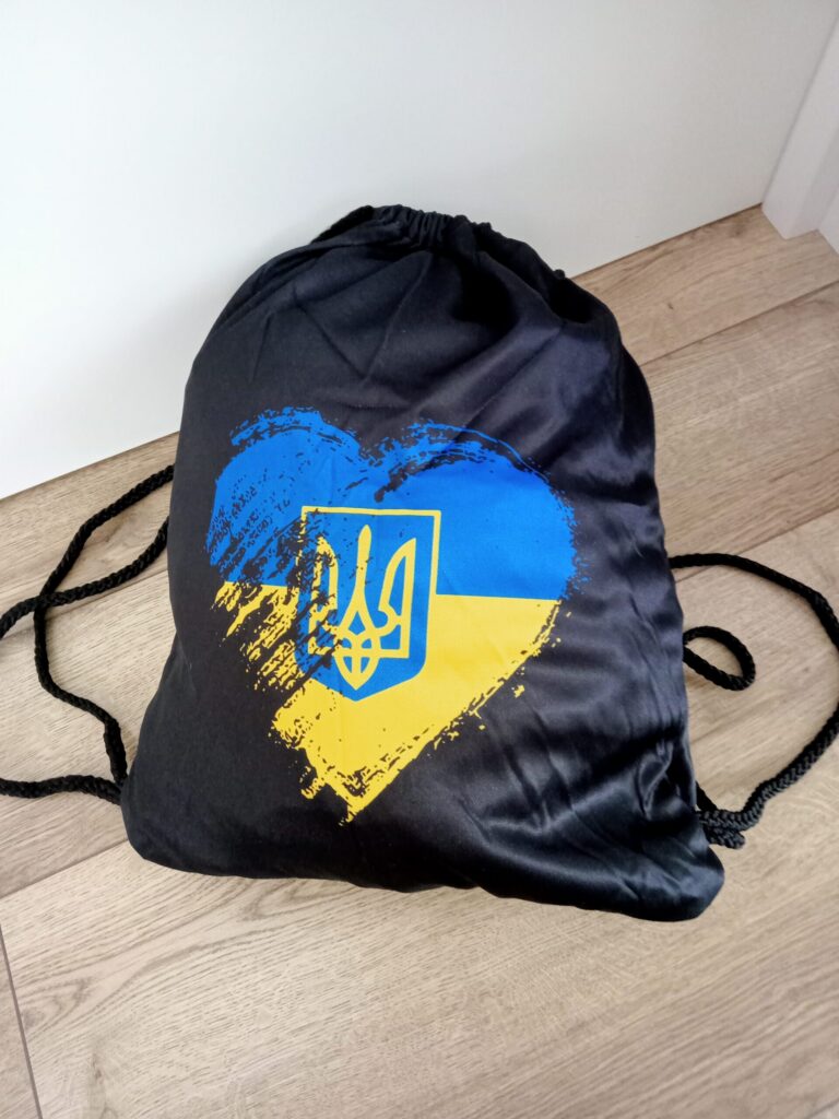 Рюкзак-мешок UKRAINE для переноски и хранения вещей, жёлто-голубой