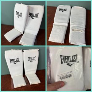 Защита голени и стопы EVERLAST белая, размер 2XS, для единоборств