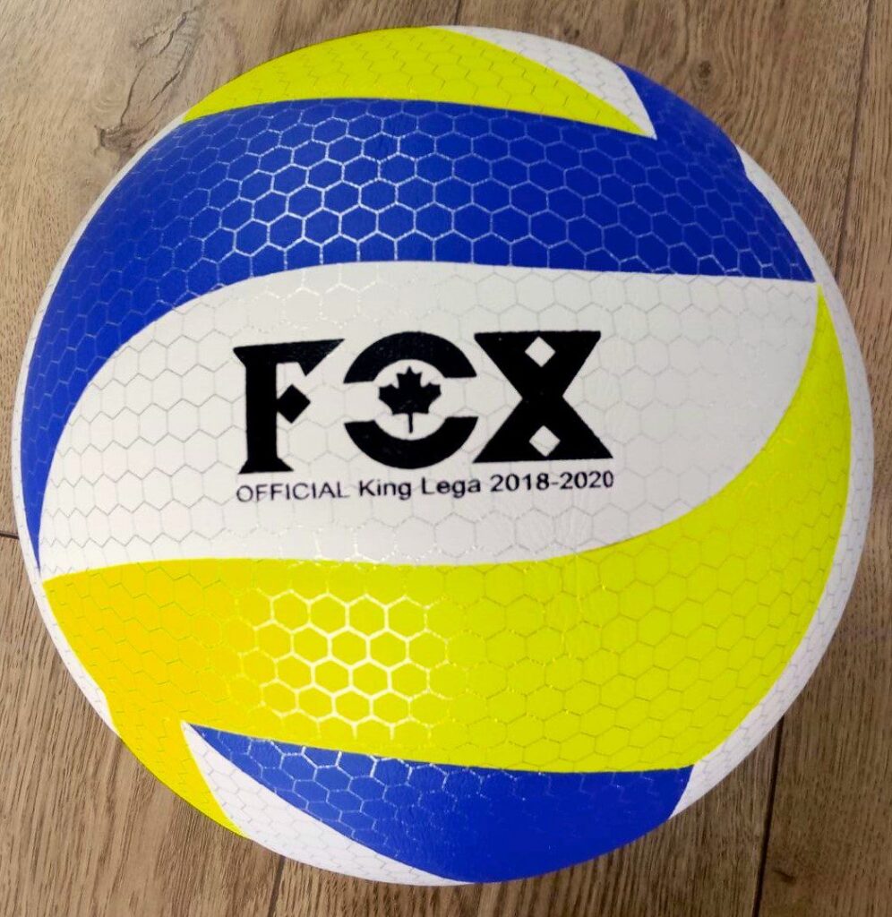 Волейбольный мяч FOX №5 из полиуретана, жёлто-бело-синий, термосклеенные панели