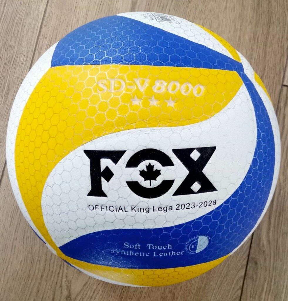 Волейбольный мяч FOX размер №5, полиуретановая покрышка, бело-жёлто-синий