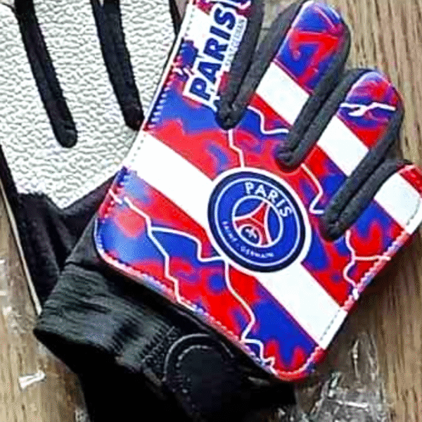 Детские вратарские перчатки PSG красно-сине-белые, размер 6–8