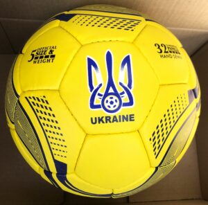 Футбольный мяч UKRAINE BALLONSTAR жёлто-голубой, размер №5, PVC, ручной шов