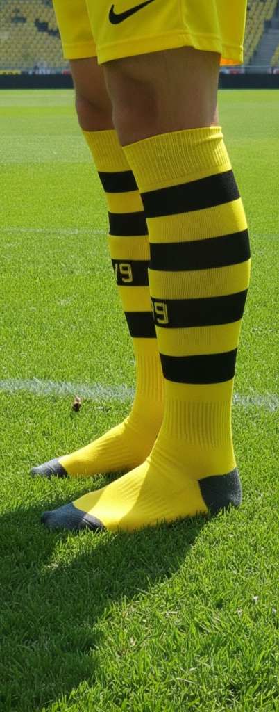 Гетры детские с символикой футбольного клуба  BORUSSIA DORTMUND HOME 2024,  размер 27-35 желтый