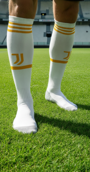 Гетры футбольные детские клубные JUVENTUS HOME 2021, размер 27-35, цвет белый