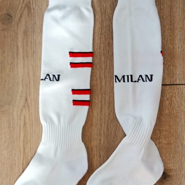 Детские футбольные гетры AC Milan Home 2025, белый цвет, размер 27-35