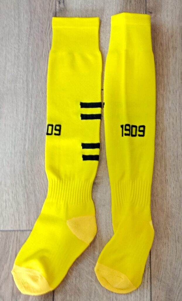 Детские футбольные гетры BORUSSIA DORTMUND Home 2025, желтые, размер 27-35