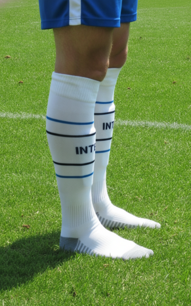Гетры детские с символикой футбольного клуба INTER MILAN AWAY 2025, размер 27-35, цвет белый