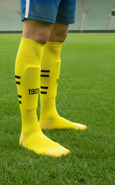 Гетры детские с символикой футбольного клуба BORUSSIA DORTMUND HOME 2025, размер 27-35, цвет желтый