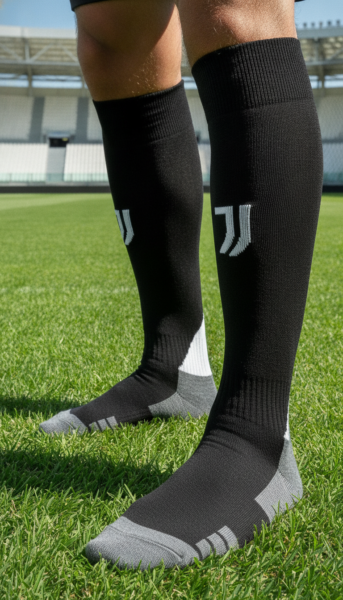 Гетры детские с символикой футбольного клуба JUVENTUS HOME 2025  , размер 27-35, цвет чёрный