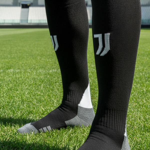 Гетры детские с символикой футбольного клуба JUVENTUS HOME 2025  , размер 27-35, цвет чёрный
