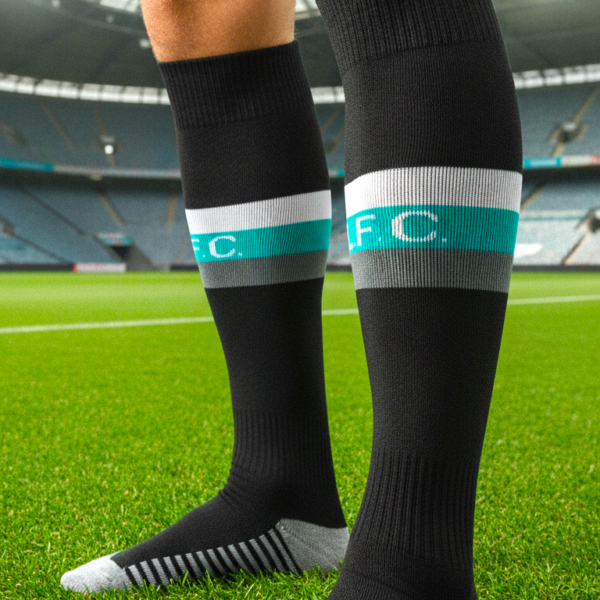 Гетры детские с символикой футбольного клуба LIVERPOOL AWAY 2025 , размер 27-35, цвет чёрный