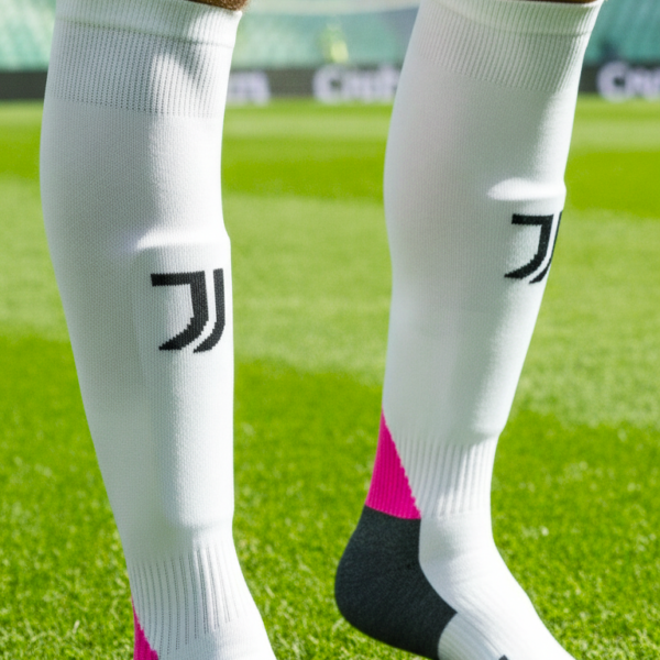 Гетры детские с символикой футбольного клуба JUVENTUS AWAY 2025 , размер 27-35, цвет белый