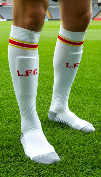 Гетры детские с символикой футбольного клуба LIVERPOOL THIRD 2025 , размер 27-35, цвет белый