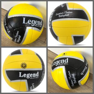 Волейбольний м'яч LEGEND розміру №5 з поліуретану, жовто-чорний