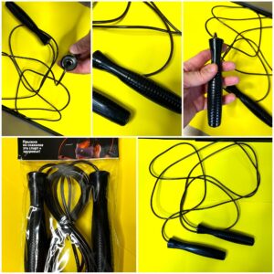 Скоростная скакалка SPEED ROPE с подшипниками и стальным тросом, чёрный цвет, 3 м