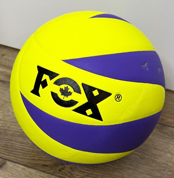 Мяч волейбольный FOX, размер №5, материал PU, цвет - лимонно-фиолетовый