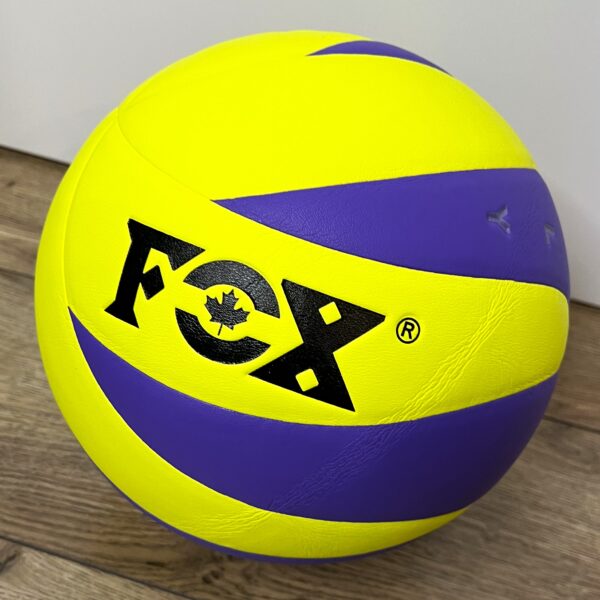 Волейбольний м'яч FOX, розмір №5, матеріал – PU, колір – лимонно-фіолетовий