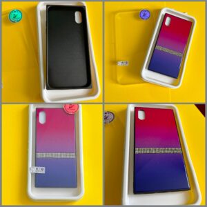 Чохол для iPhone 10, фіолетово-бордовий, з кристалами Swarovski