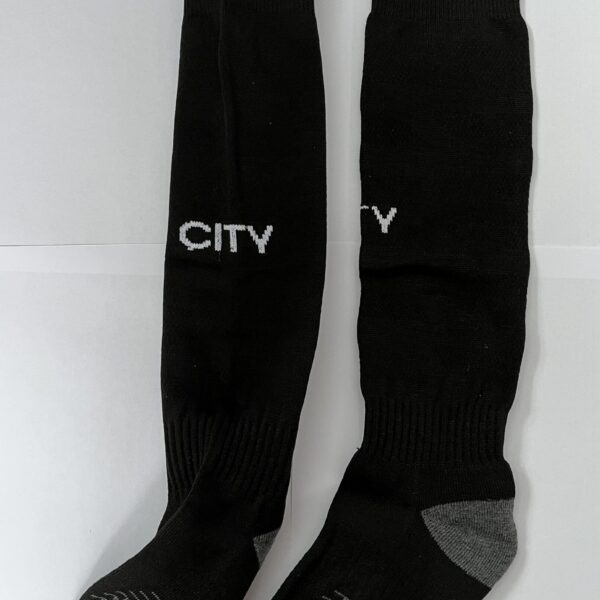 Дитячі футбольні гетри Manchester City Away 2026, чорні, розмір 27–35
