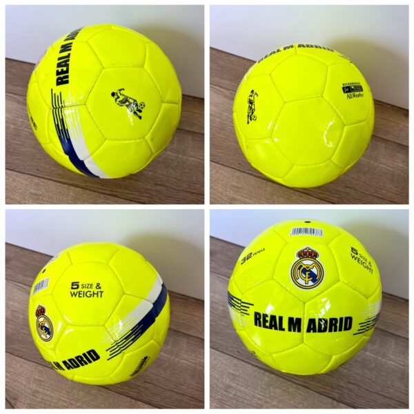 Мяч футбольный BALLONSTAR-57, REAL MADRID CRYSTAL, размер №5, PU, цвет желтый