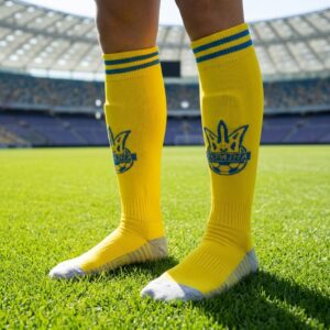 Гетри футбольні клубні UKRAINE розмір 27-34 жовтий-синій